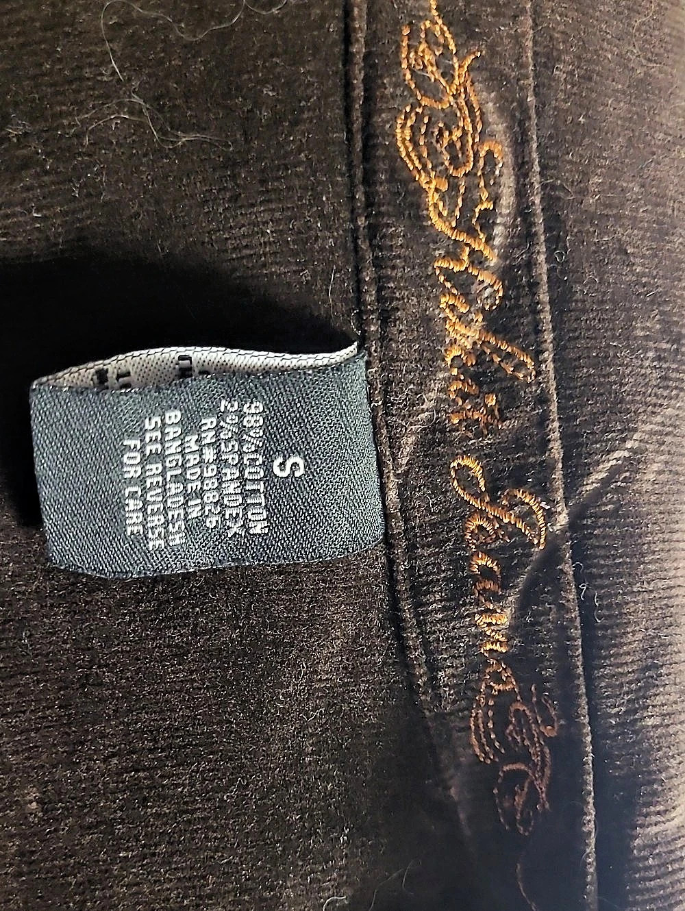 Embroidered Brown Courdory Jacket Size Small - Picture 3 of 3